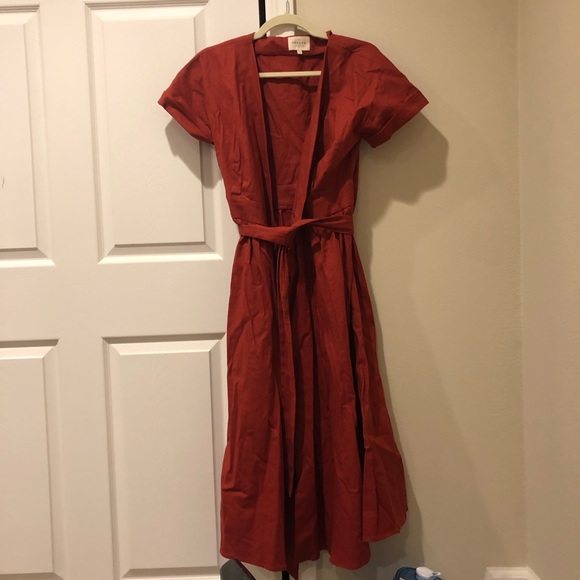 Sezane Dresses & Skirts - Sezane Red Maxi Wrap Dress (French Size 38)